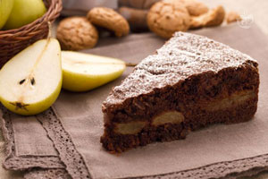 Torta di cioccolato con le pere